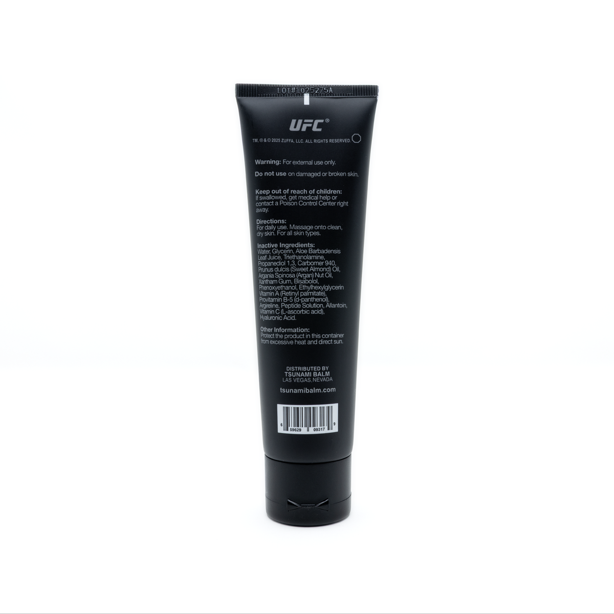 Tsunami Balm Soothing Gel 3.4 oz tube, back