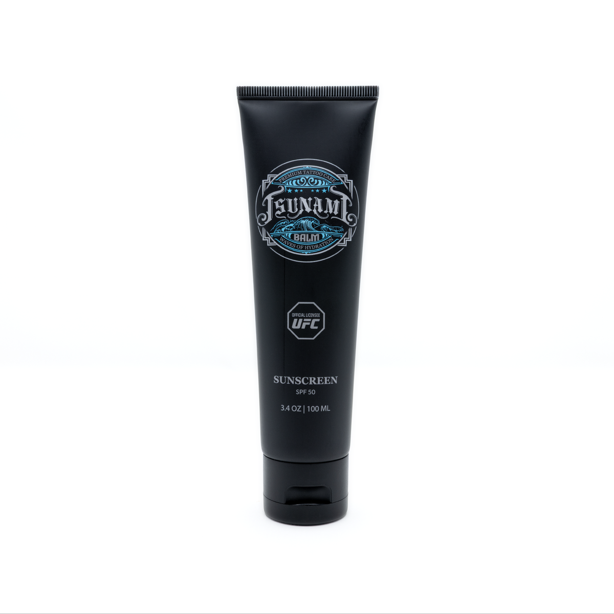Tsunami Balm SPF 50 Sunscreen 3.4 oz tube, front