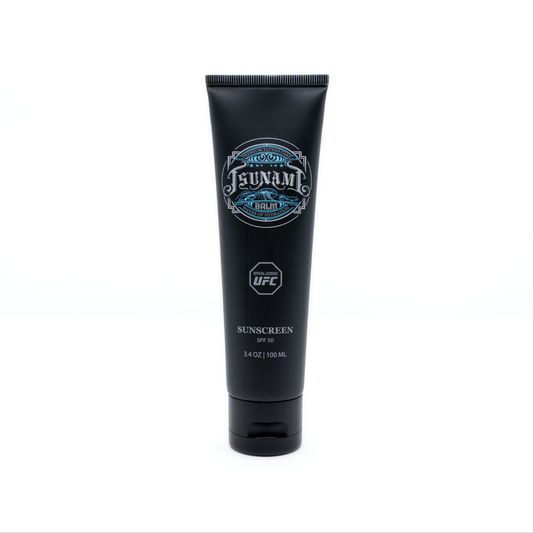 Tsunami Balm SPF 50 Sunscreen 3.4 oz tube, front